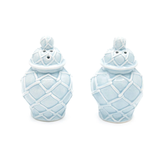 Salt & Pepper Ginger Jar Set - Light Blue