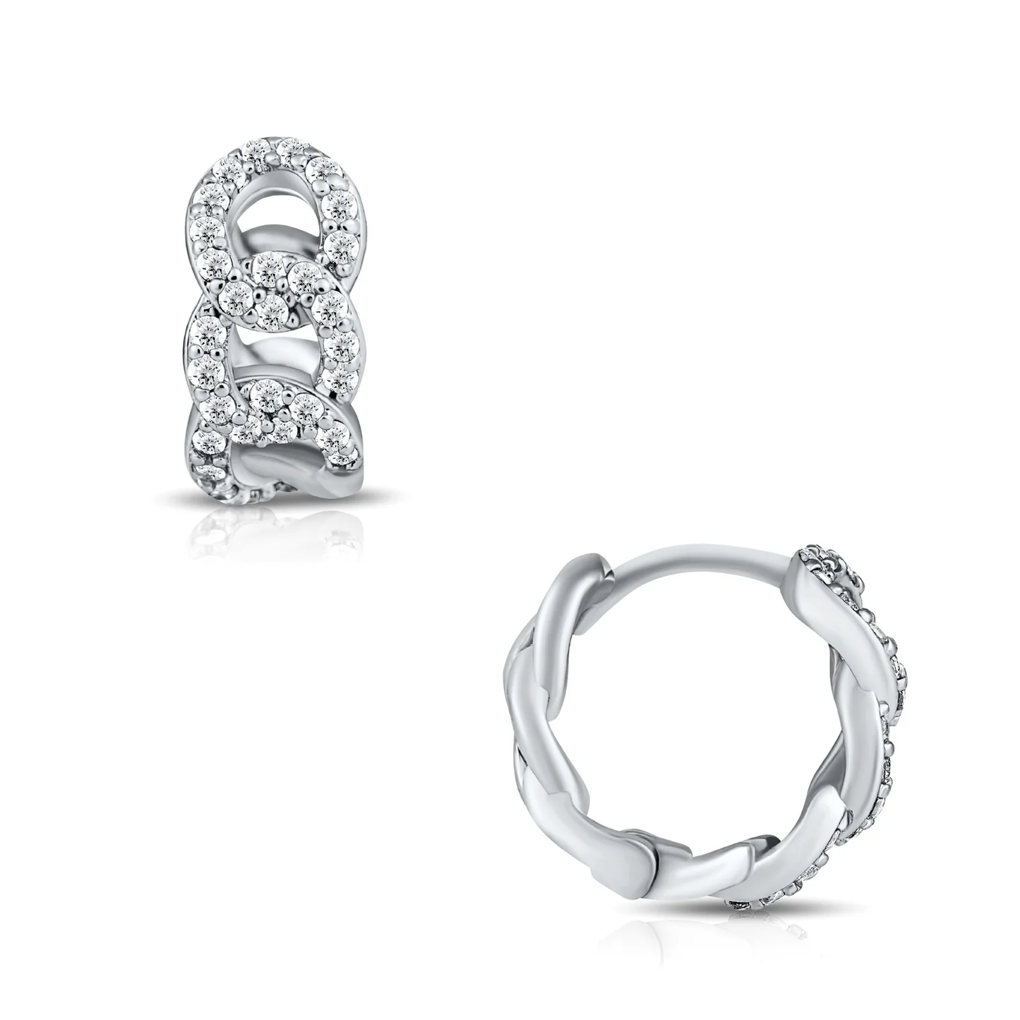 Anika Chain Huggie Hoop Earring SILVER