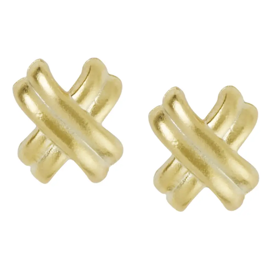 Gold Small Texas X Earrings