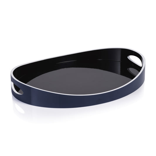 Noir Marine Laquered Serving Tray 19.75"