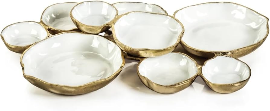 Cluster of 9 Round Serving Bowls