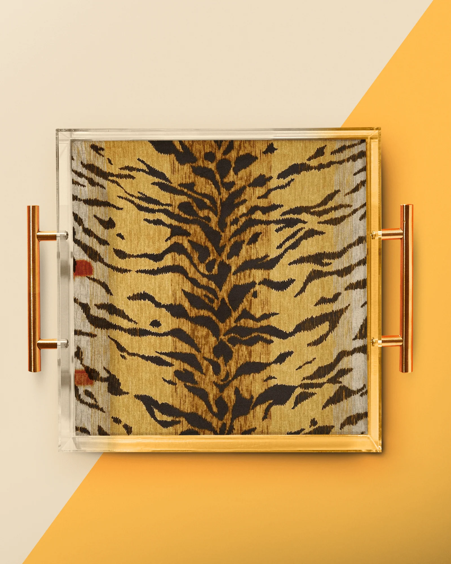 Bengal Print Acrylic Tray with Handles
