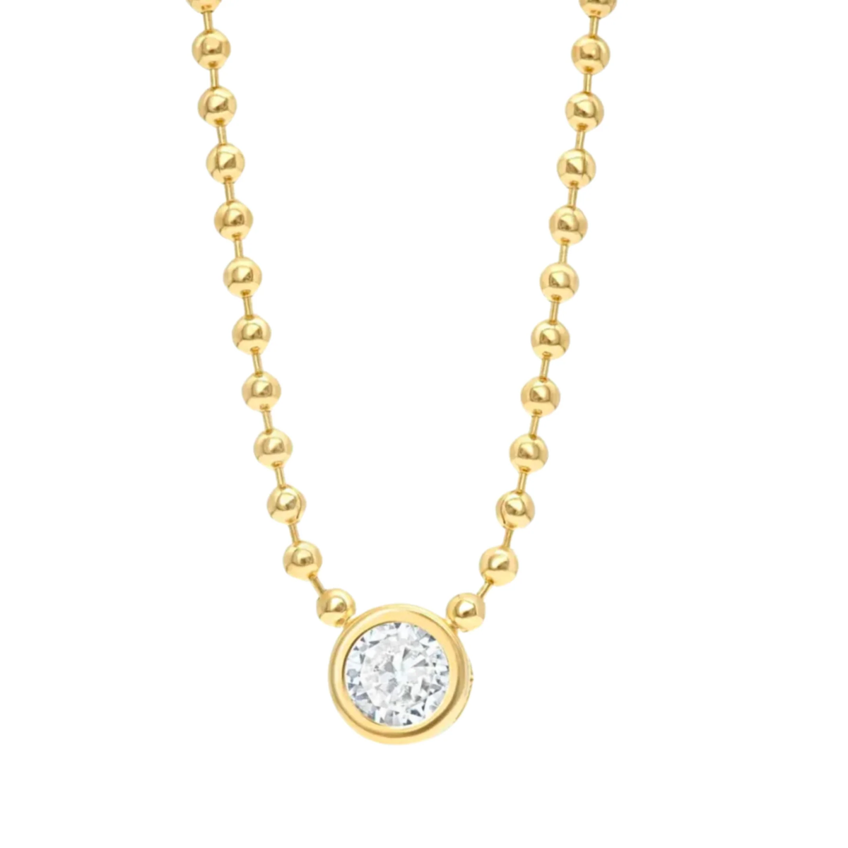 Margot Necklace - Beaded Gold w/ Stone