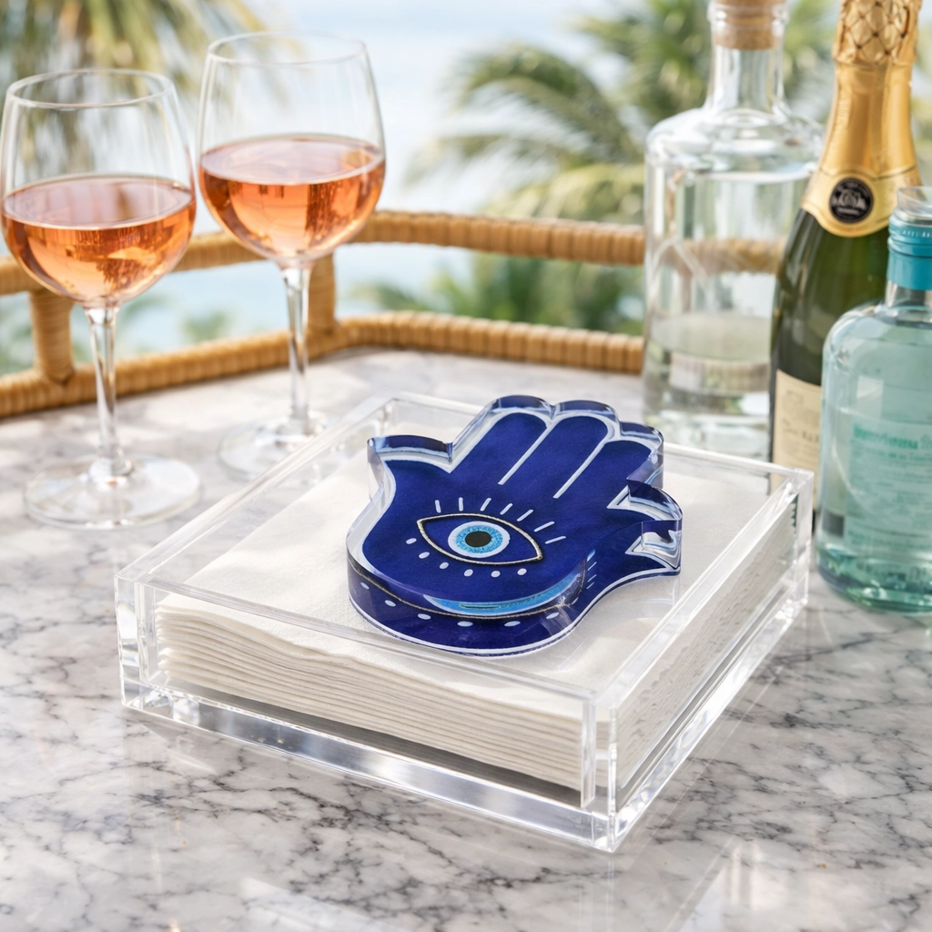 Acrylic Napkin Weight, Hamsa