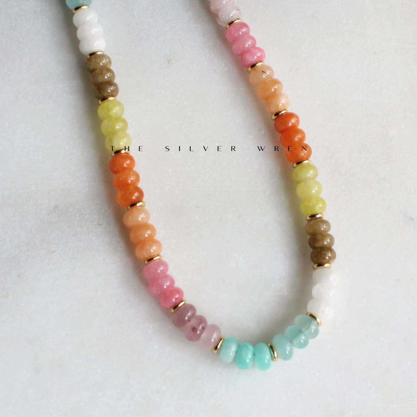 Stone Candy Beaded Necklace 17"