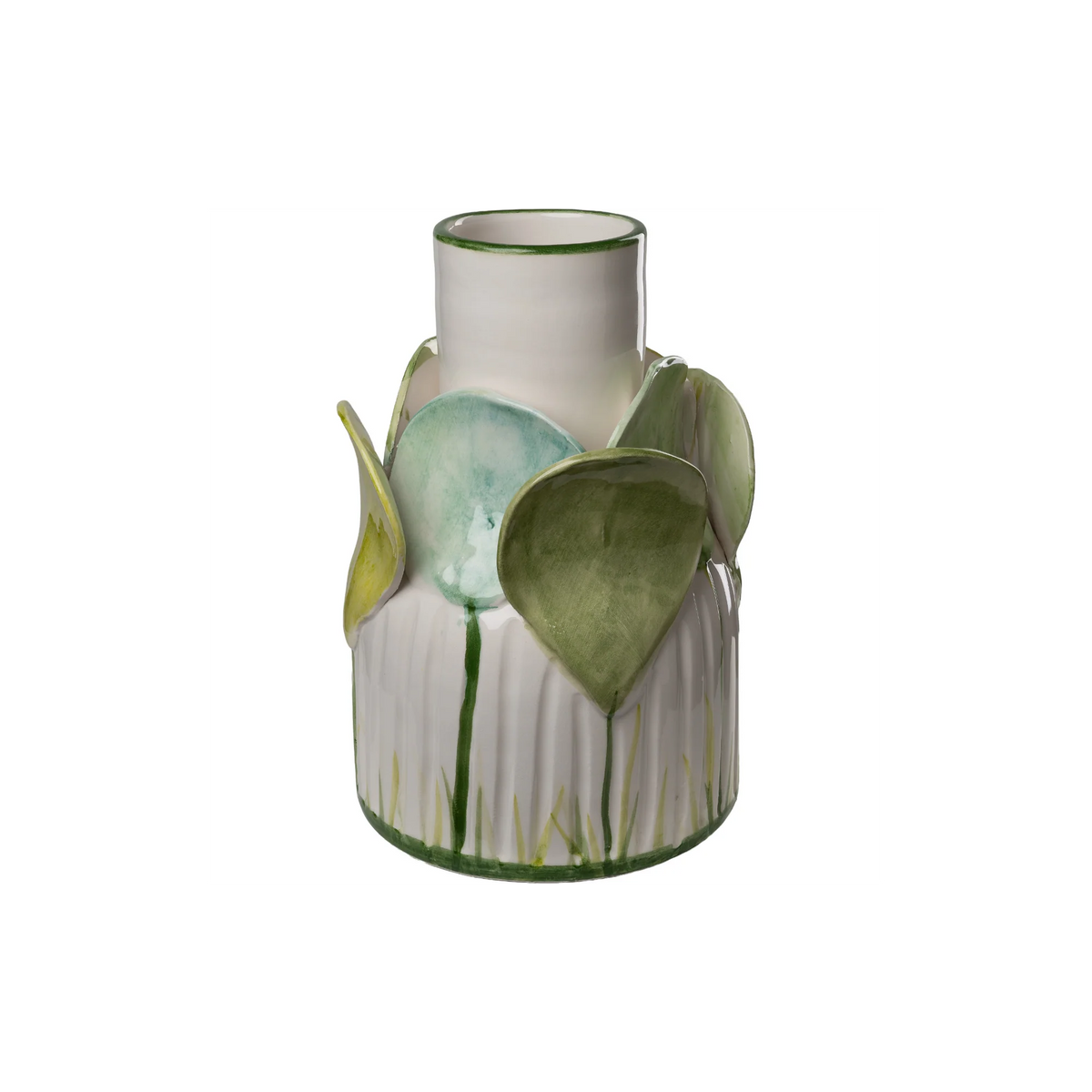 Vase w/ Green Petals Wildflow