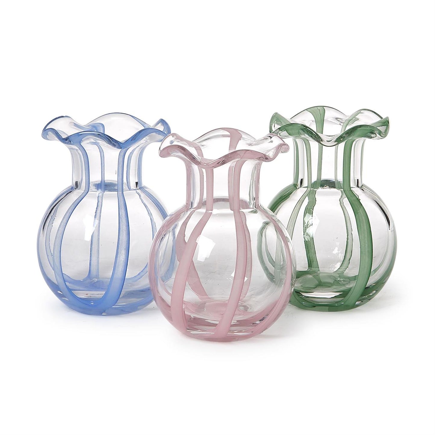 Ruffled Ribbon Vase, Asst Colors