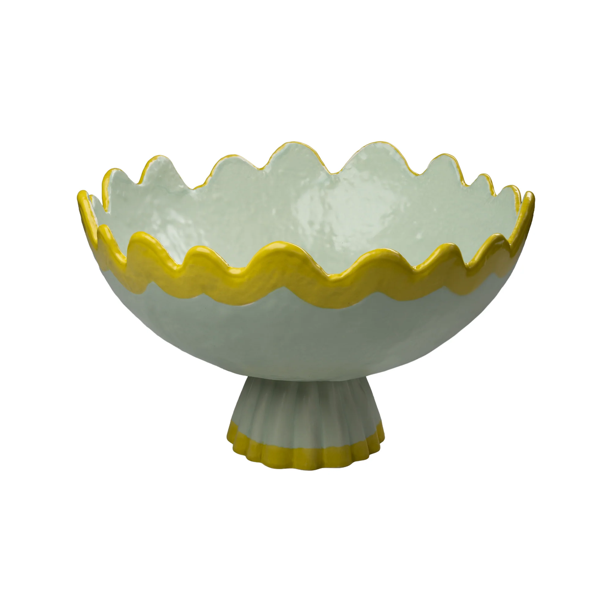 Footed Bowl Jade/ Yellow