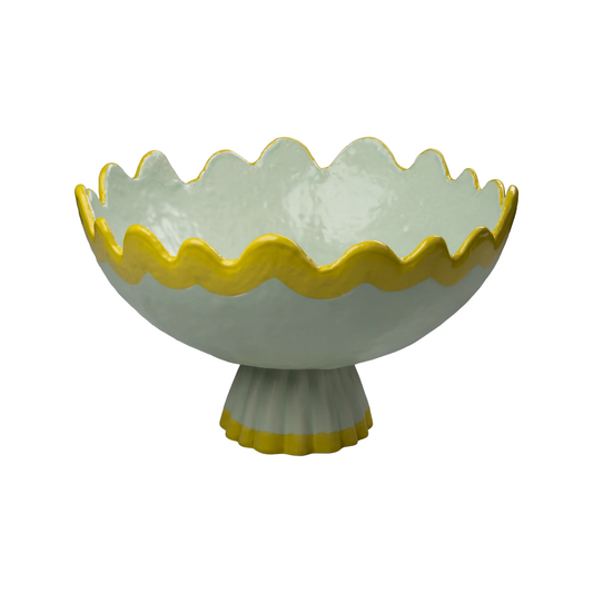 Footed Bowl Jade/ Yellow