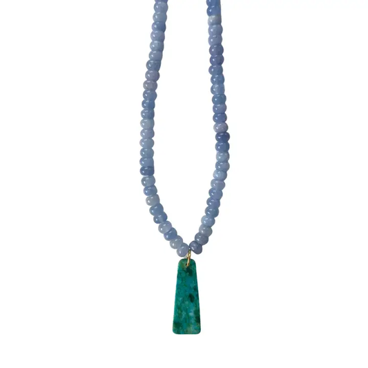 Tori Necklace Blue w/ Teal Drop Charm