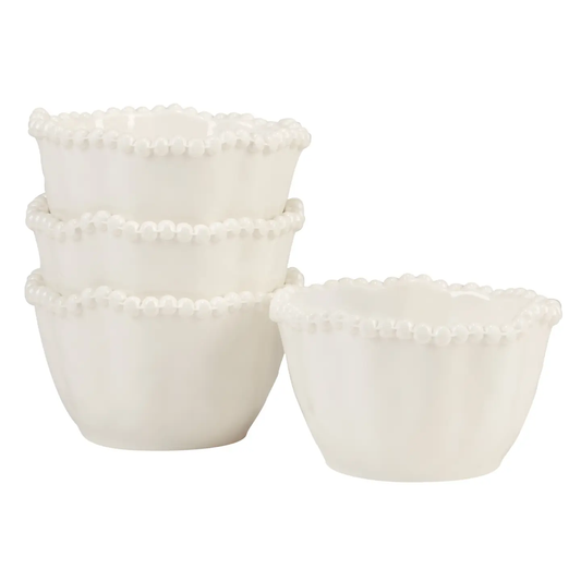 Perlette Melamine Set/4 Dipping Bowls - Cream
