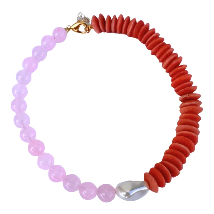 Rory Necklace, Pink/Red