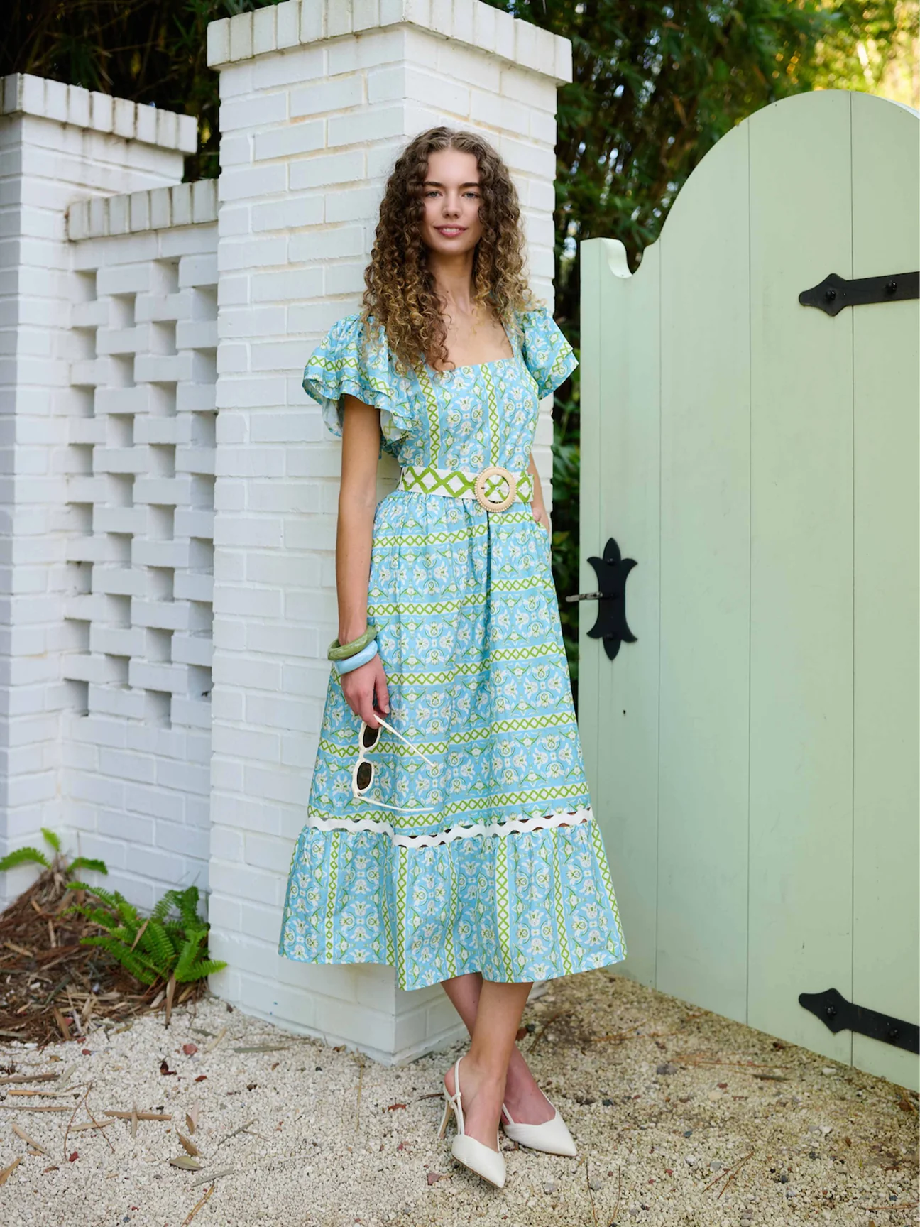Margaret Midi Dress, Fleur de Lune Blue
