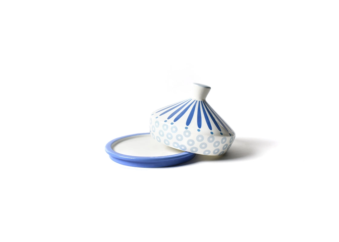 Round Butter Dish - Iris Blue Burst