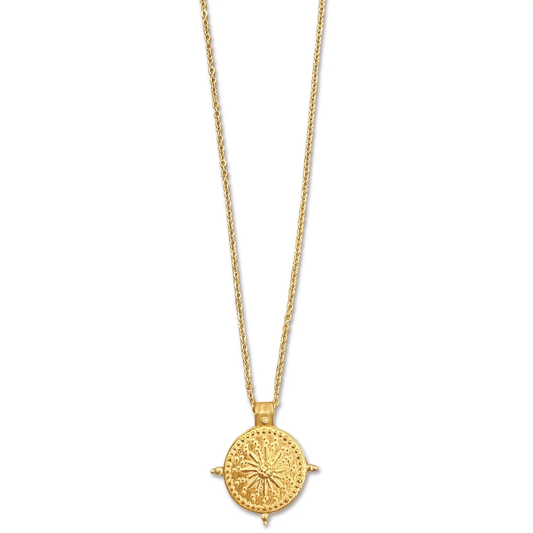 Beckett Sun Disc Pendant Necklace GOLD