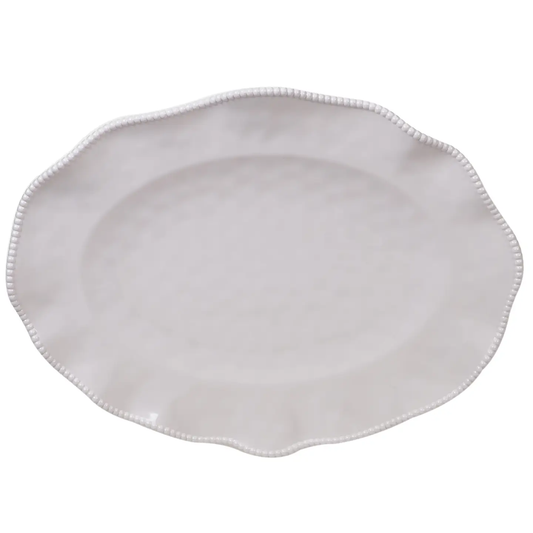 Perlette Melamine Oval Platter 18"- Cream