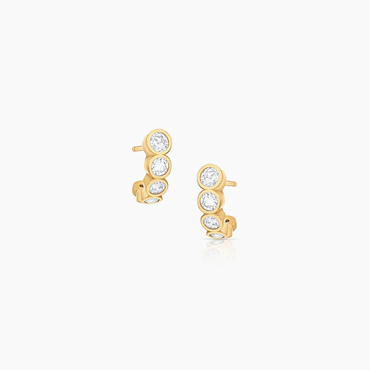 Astrid Huggie Hoop Earrings w/ CZ