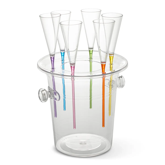Arylic Champagne Bucket w/ 6 4oz Flutes