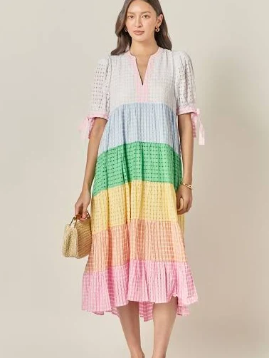 Color Block Midi Dress