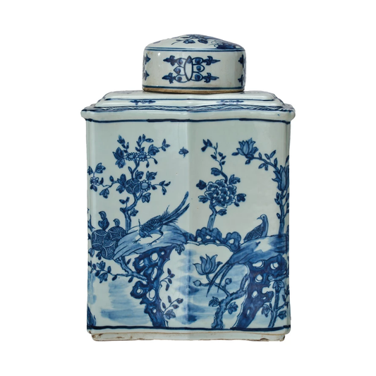 Ginger Jar, Hand Painted Blue & White