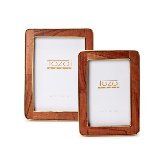 8X10 Wood Rounded Edge Frame with Brass