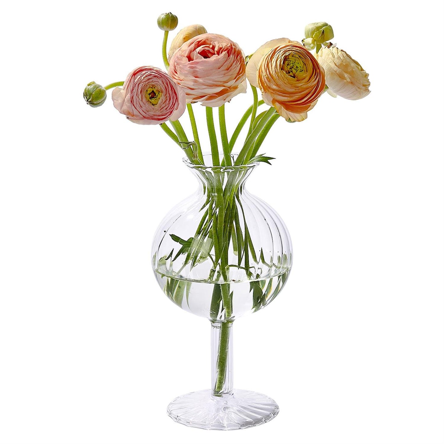Footed Globe Vase, Clear