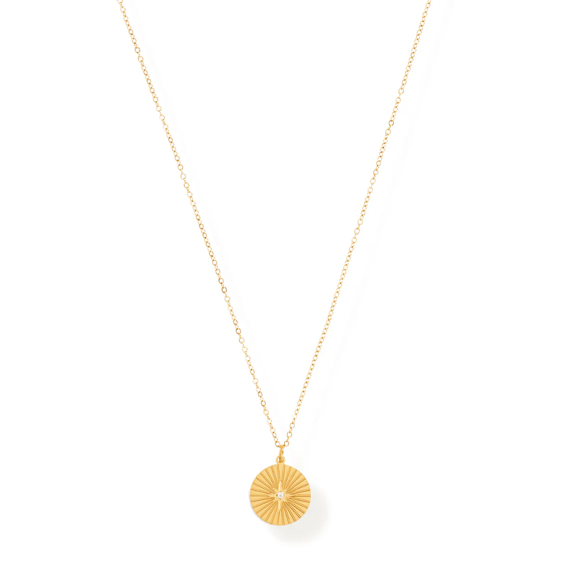 Rue Sunburst Disc Necklace GOLD