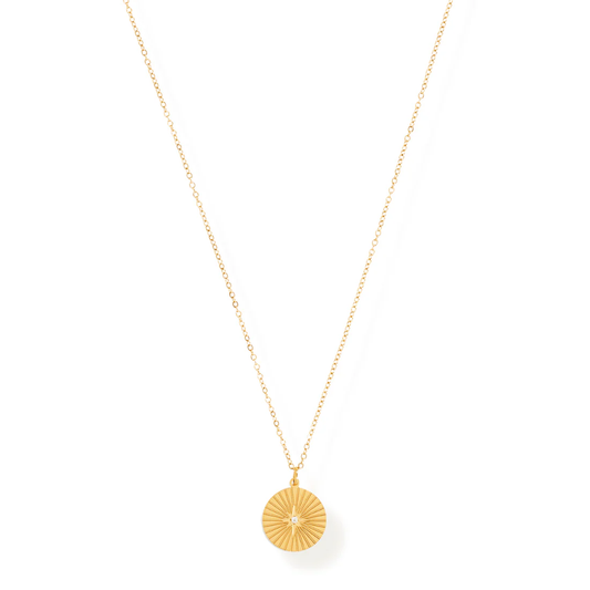 Rue Sunburst Disc Necklace GOLD