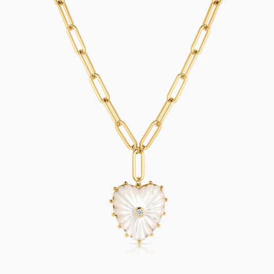 Malene MOP Heart Necklace