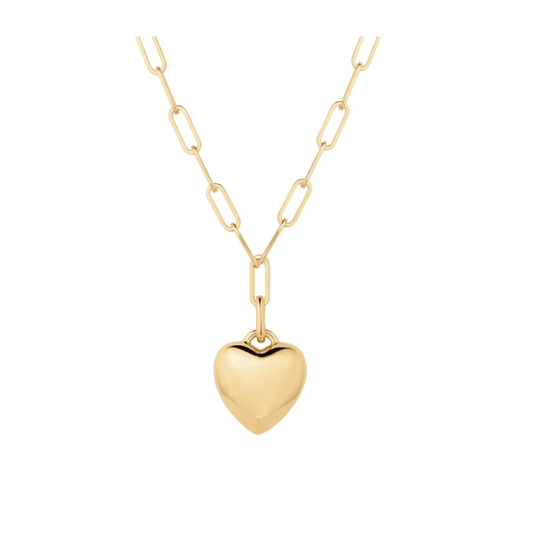 Aurelie Puffy Heart Link Necklace