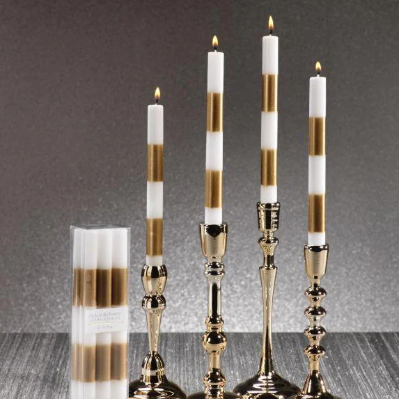 Modern & Festive Gold Formal Candles Set of 6