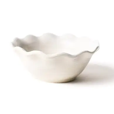 Signature Ruffle Dipping Bowl, White