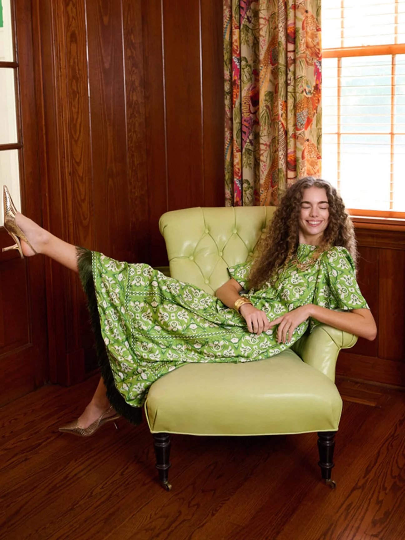 Georgia Dress, Fleur de Lune Green
