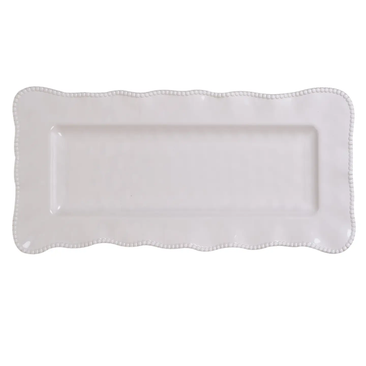 Perlette Melamine Rectangular Platter 19" - Cream